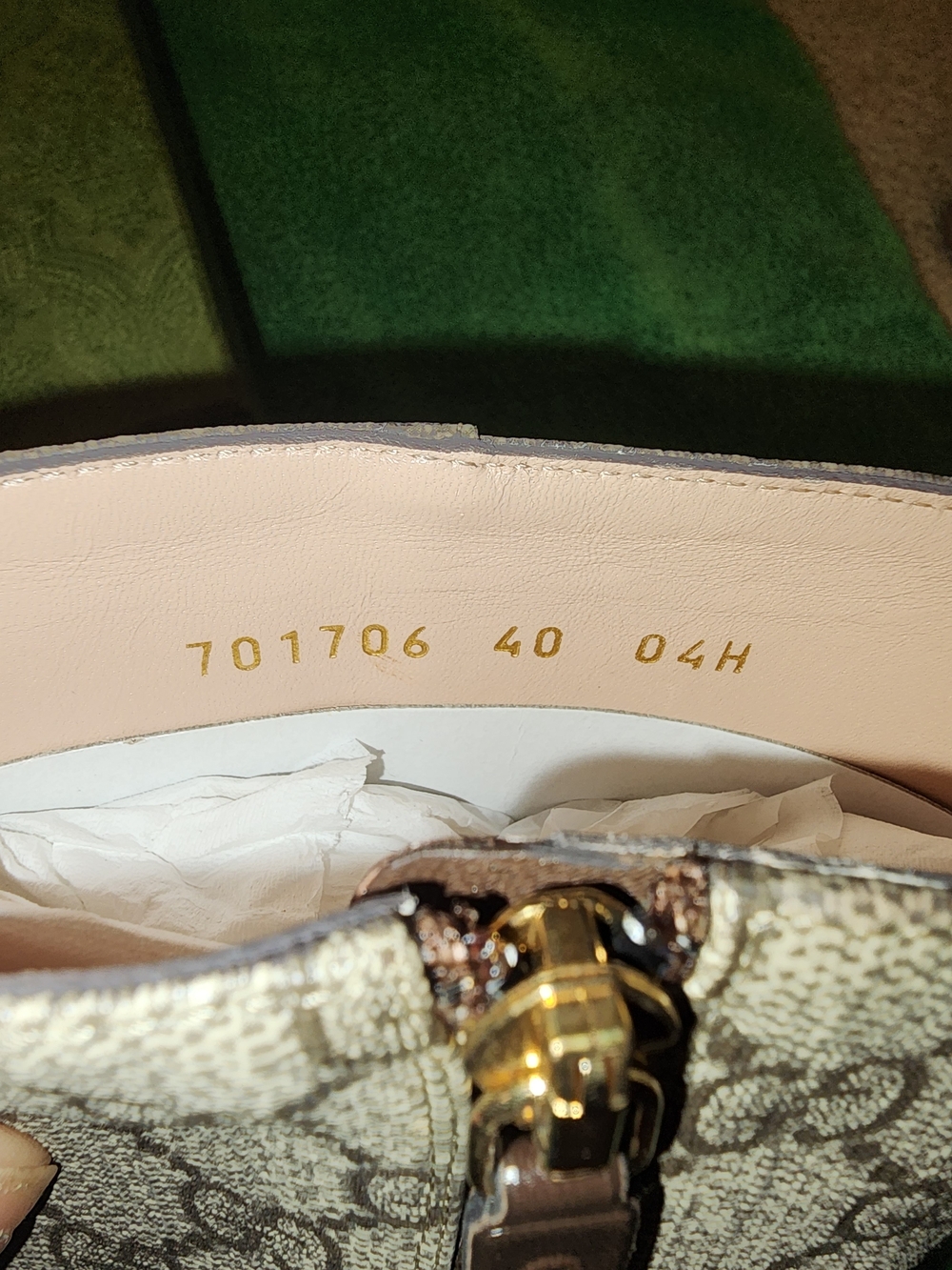 Gucci Beige Brown GG Canvas Mid Heel Ankle Boots with Gold Logo - Picture 6 of 13